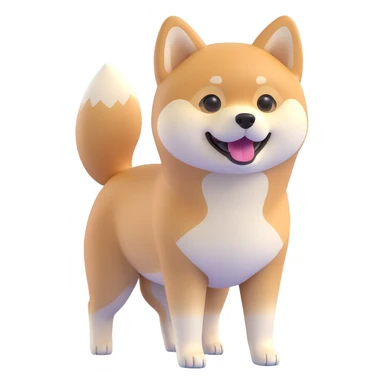 shiba inu standing happy sticker