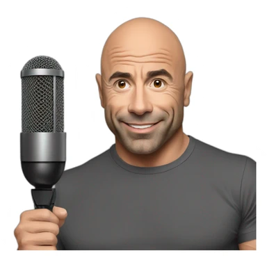 Joe Rogan podcast with a microphone sticker