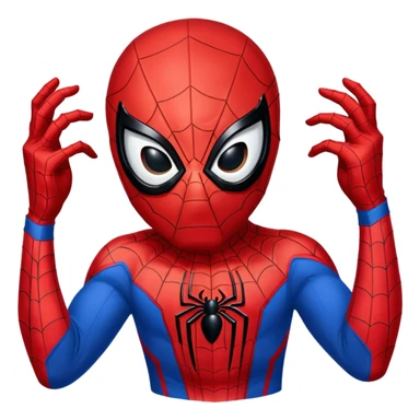 A man with a costume with spider man ability’s  sticker