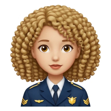scout girl with curly hair and uniform sticker