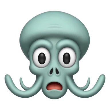 Squidward but black sticker
