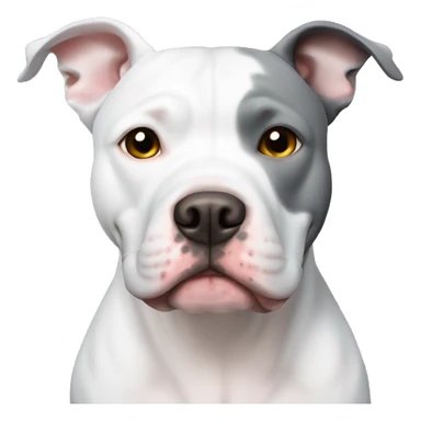 White pitbull with gray patch on eye  sticker