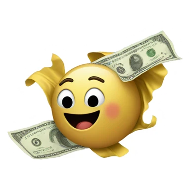 Money flying sticker