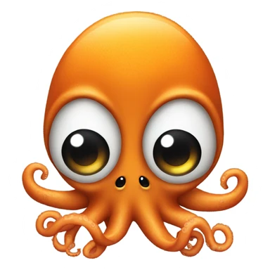 SCARED ORANGE OCTOPUS sticker