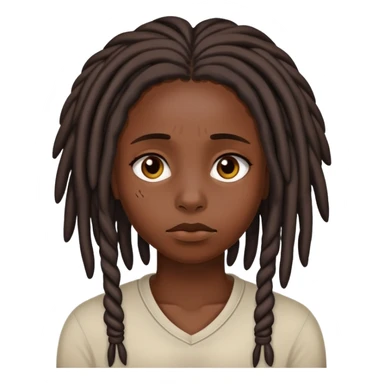 Darkskin black girl with locs sad sticker