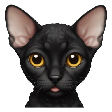 Cute black devon rex sticker