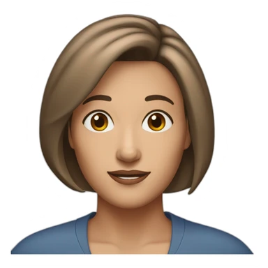 A 50-yo woman with a brownish Bob haircut with parting in the middleand blue eyes sticker