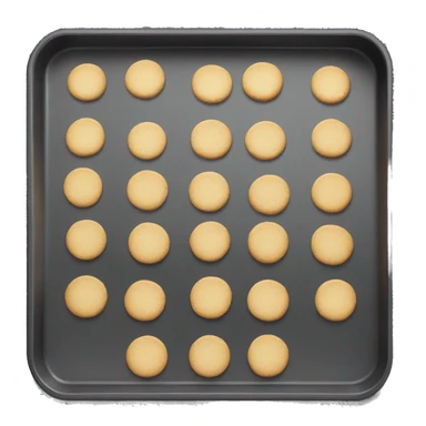 Realistic metallic black baking pan with white cookies inside. sticker