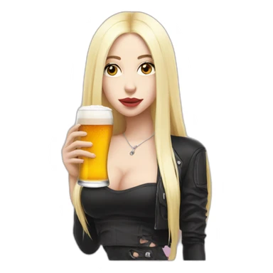 Ava max with a beer sticker