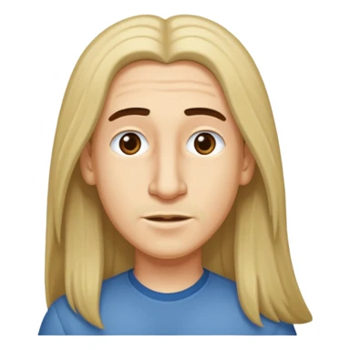 Make a emoji of a person with light skin with long nose hair that goes down like 2 inchis with long hair sticker