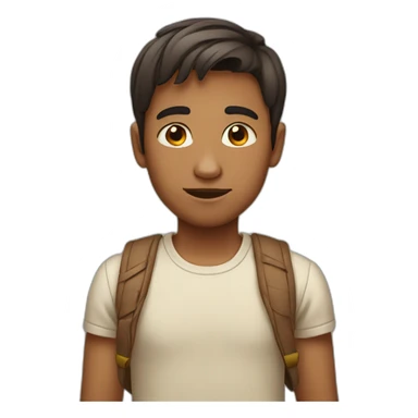 Boy with thin hair and Indian brown face  sticker