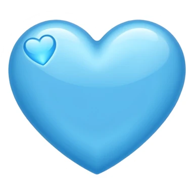 sky blue heart with bling effect sticker