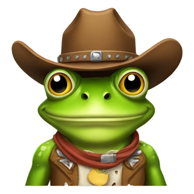 Cowboy frog sticker
