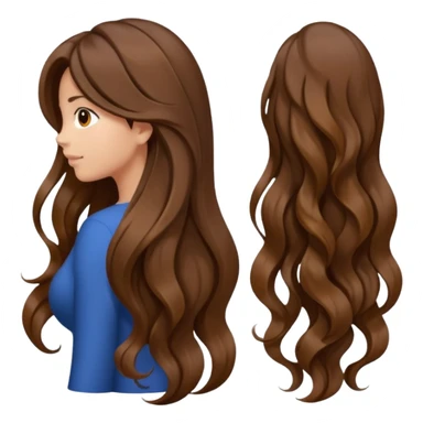 back view of long brown hair sticker