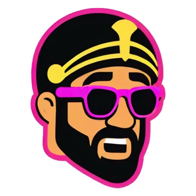 roman gladiator wearing modern neon racing sunglasses sticker