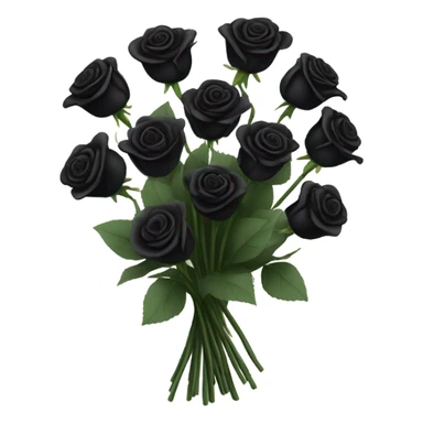 12 Black roses bouquet  sticker