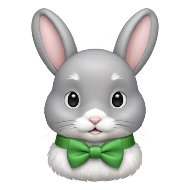 grey bunny with green bowtie sticker