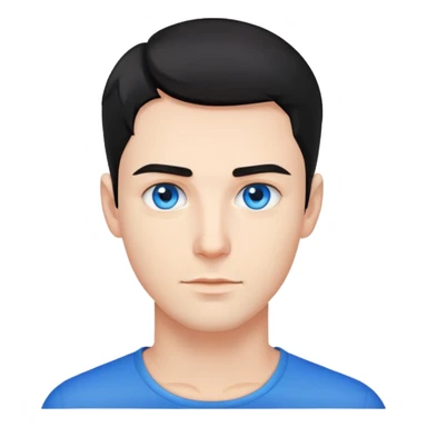 Handsome man with short black hair and electric blue eyes  sticker