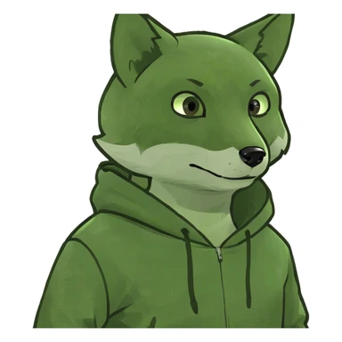 Fox wearing hoodie sticker