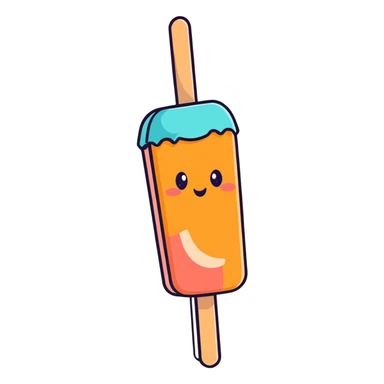 Upside down sparkly peach with popsicle stick sticker