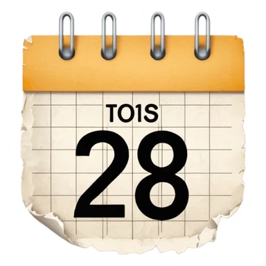 calendar with number 28 sticker