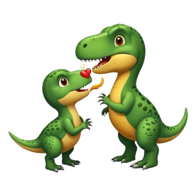 A bird kiss a trex sticker