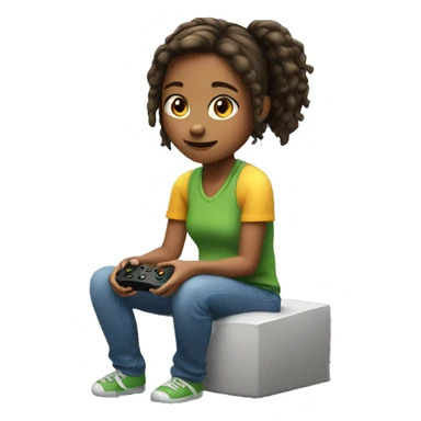 Girl playing Xbox  sticker