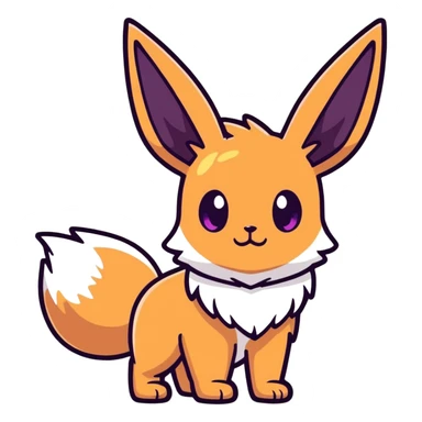Colorful fantasy Fakémon-Eeveelution-Creature (full body)  sticker