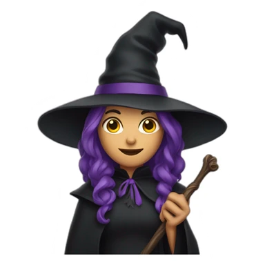 A witch holding a wand sticker