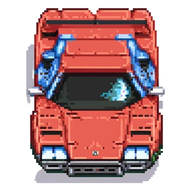 красная Lamborghini Countach, no background sticker