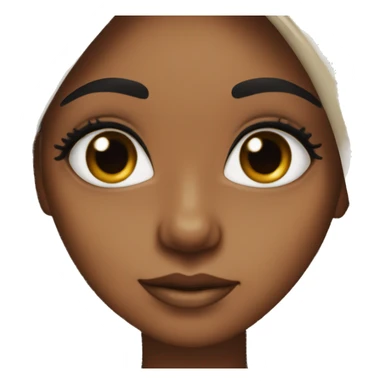 Brown skin girl with eyelashes and long black hair sticker