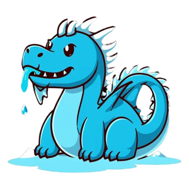 Ice Dragon, breathing icycles sticker
