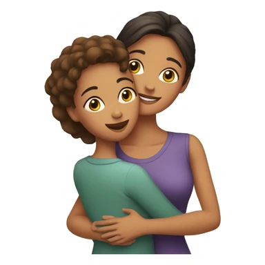 mother and adult daughter hugging sticker