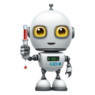 the robot holds a thermometer sticker