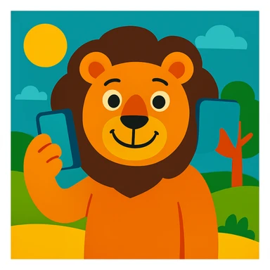 Selfie lion sticker