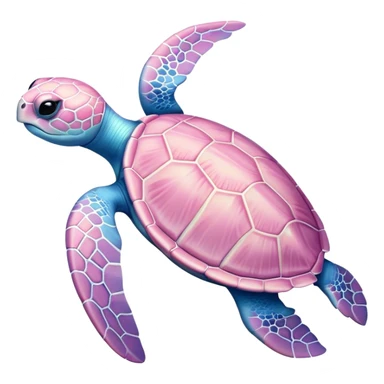 Light pink and blue sea turtle  sticker