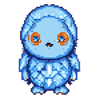 blue ghost made of swarovski crystals with an important expression in the eyes sticker