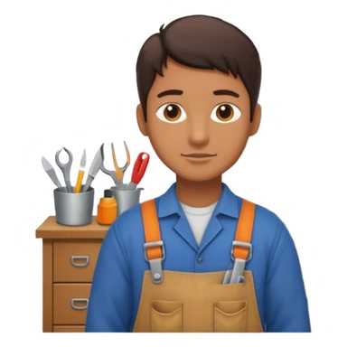 a craftsman works at home sticker