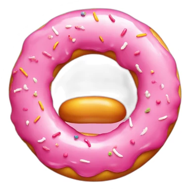 Colourful Bird eating a pink sprinkle donut sticker