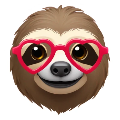 Sloth with heart glasses on sticker