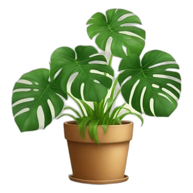 Monstera in a flowerpot sticker