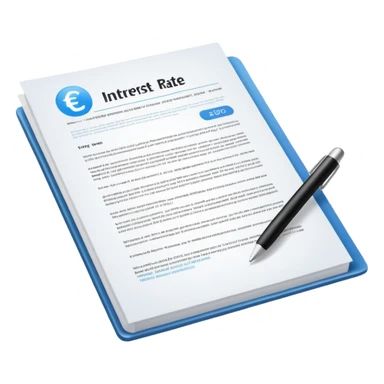 Interest rate declaration sticker