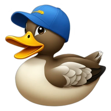 Canard avec casquette a l'envers sticker