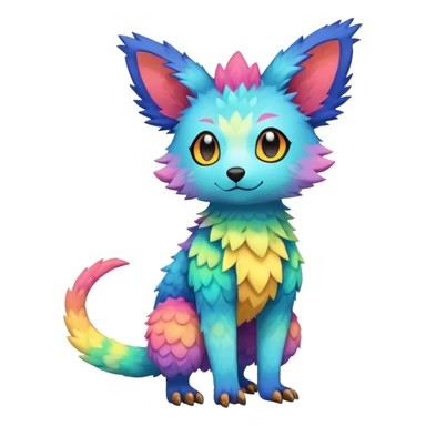  Colorful Kawaii Trico FurSona Fakemon Full Body sticker