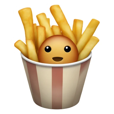 Fries and fried fish in cup sticker