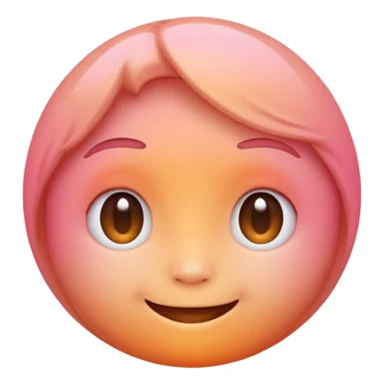 minimalist illustration of a warm glowing emoji face representing anonymous emotional connection. soft orange-pink gradient, gentle smile, organic round form, light diffusion, sense of warmth and intimacy, subtle glow around the edges, smooth and friendly aesthetic. sticker