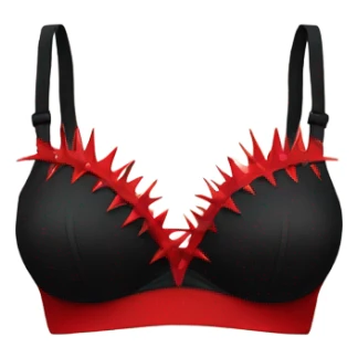 Black and red spiky bra sticker