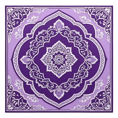 islamic prayer mat purple with blossom beautiful finish sticker