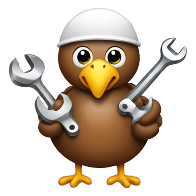 Turkey holding combination wrench sticker