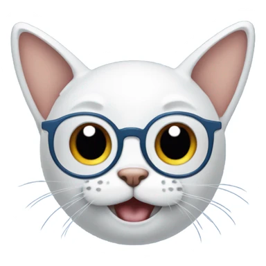 Blue emoji with glasses mewing  sticker